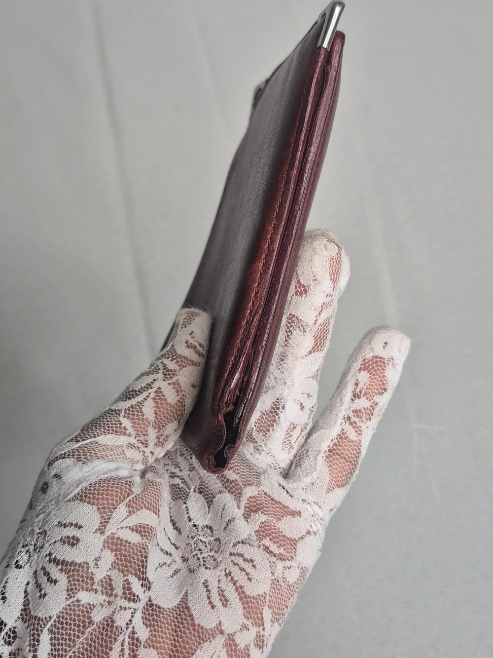 Cartier Men's Leather Bifold Wallet - Burgundy with Metal Corners